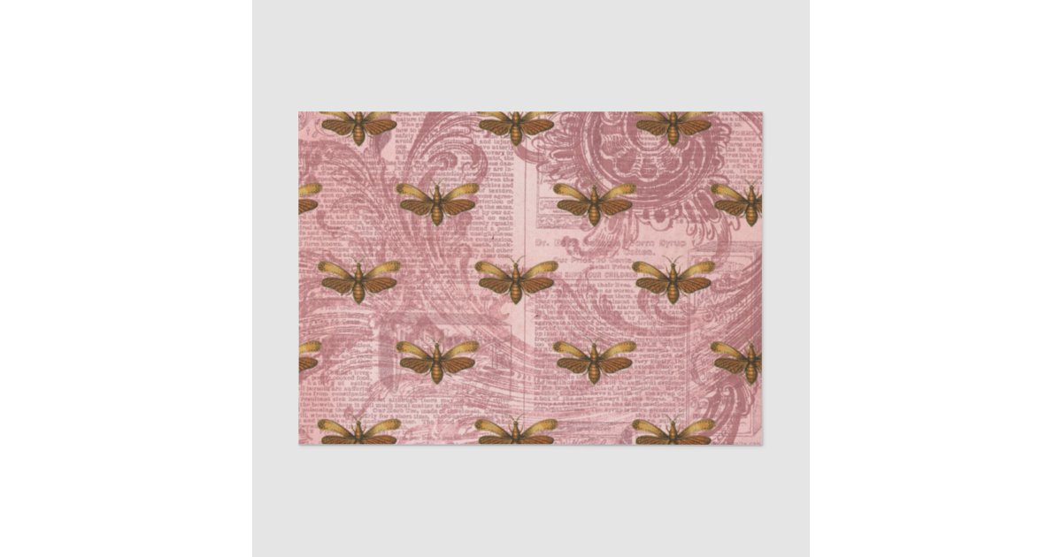 Vintage Insect Ephemera Tissue Paper | Zazzle