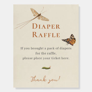 Vintage Insects Baby Shower Diaper Raffle Foam Board