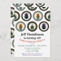 Vintage Insects Birthday Invitation Science Party