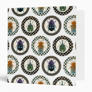 Vintage Insects Colorful Beetles Science 3 Ring Binder