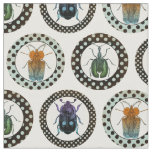 Vintage Insects Colorful Beetles Science Fabric