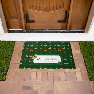 Vintage Insects Custom Monogram Doormat