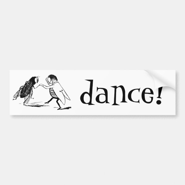Vintage Insects Dancing; Bluebottle Fly Bumper Sticker (Front)