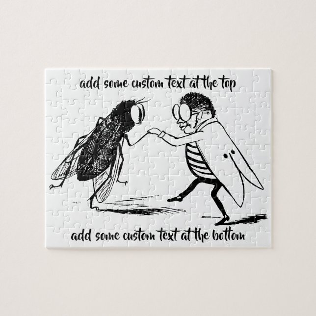 Vintage Insects Dancing; Bluebottle Fly Jigsaw Puzzle (Horizontal)