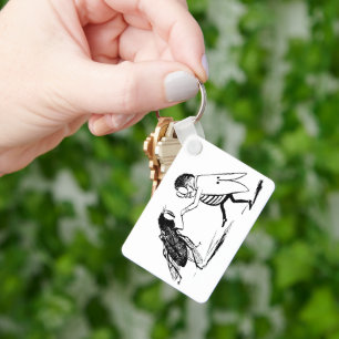 Vintage Insects Dancing; Bluebottle Fly Keychain