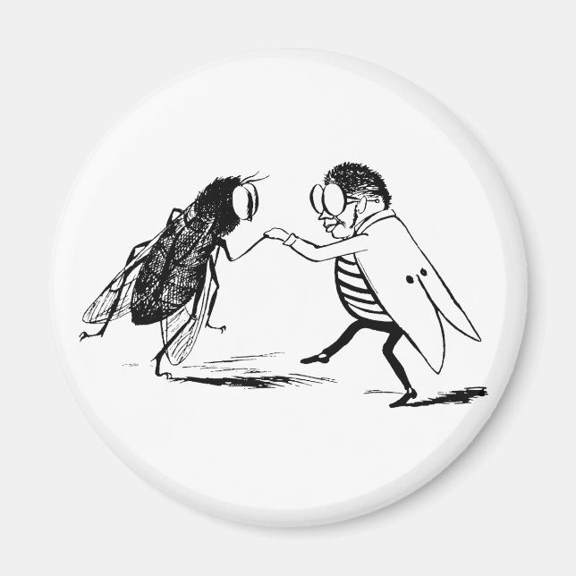 Vintage Insects Dancing; Bluebottle Fly Magnet (Front)