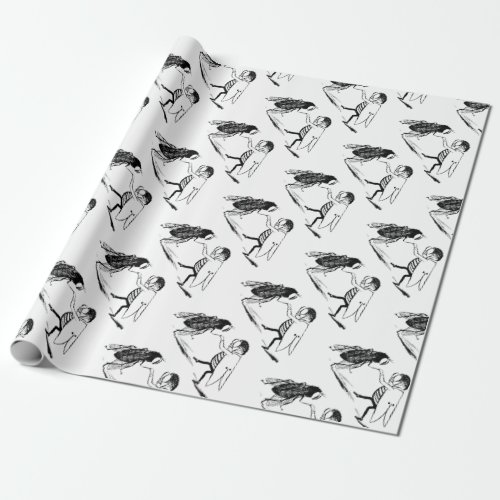 Vintage Insects Dancing Bluebottle Fly Wrapping Paper