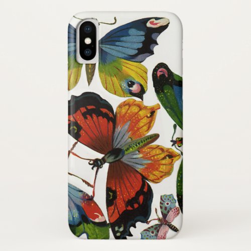 Vintage Insects or Bugs Beautiful Butterflies iPhone XS Case