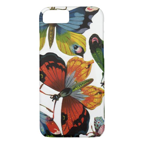 Vintage Insects or Bugs Beautiful Butterflies iPhone 87 Case