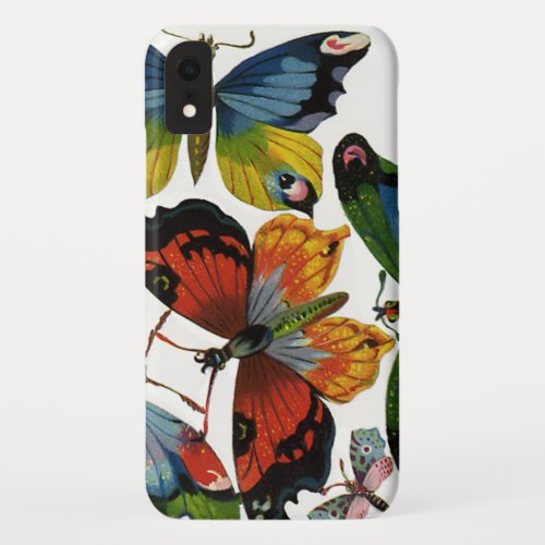 Vintage Insects or Bugs Beautiful Butterflies iPhone XR Case