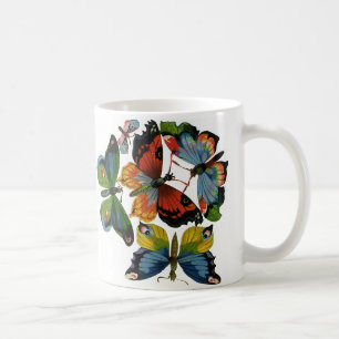 Vintage Insects or Bugs, Beautiful Butterflies Coffee Mug