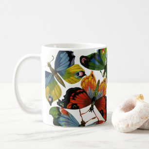 Vintage Insects or Bugs, Beautiful Butterflies Coffee Mug