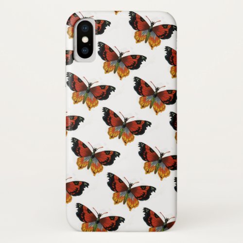 Vintage Insects or Bugs Beautiful Butterfly iPhone X Case