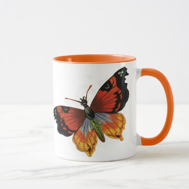 Vintage Insects or Bugs, Beautiful Butterfly Mug (Right)