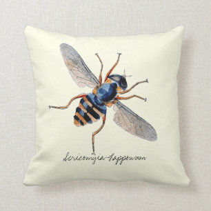 Vintage Insects Scientific Entomology Fly Throw Pillow