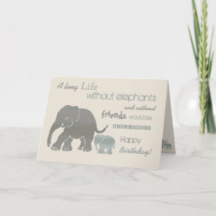 Vintage Inspirational Elephant Typography Birthday Card