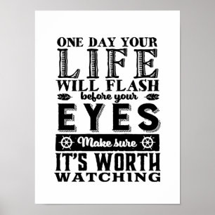 Vintage Inspirational Quote Live A Good Life Poster