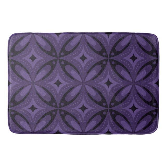 Vintage-Inspired Abstract Geometric Design Bath Mat (Front)