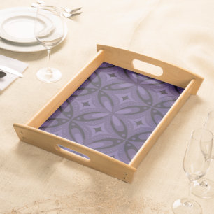 Vintage-Inspired Abstract Geometric Design Serving Tray