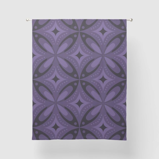 Vintage-Inspired Abstract Geometric Design Sheer Curtains (Front)