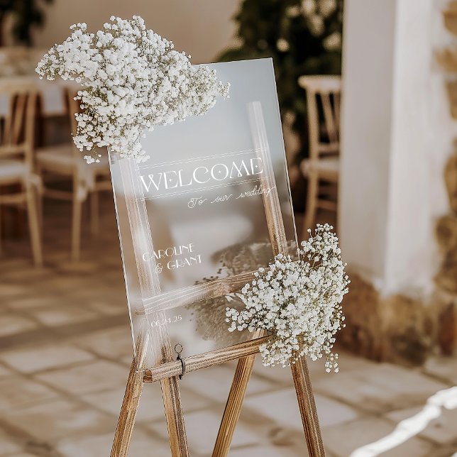 Vintage-Inspired Acrylic Wedding Welcome Sign (Creator Uploaded)