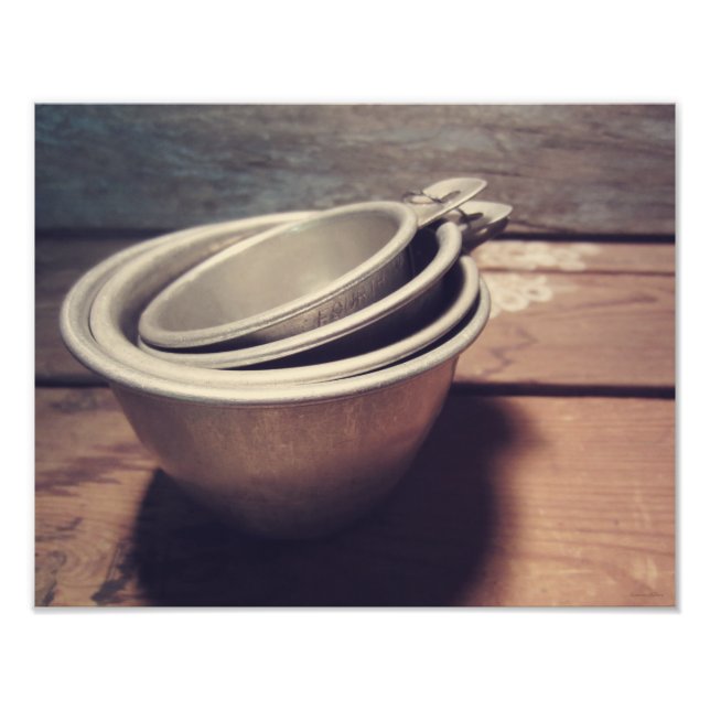 Vintage Inspired Aluminum Measuring Cups Photo Print (Front)