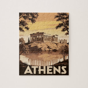 Vintage-Inspired Athens – Iconic Parthenon Jigsaw Puzzle