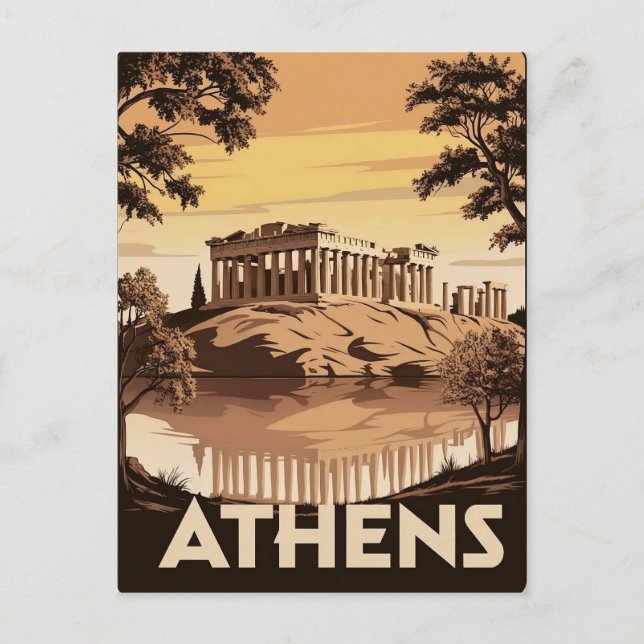 Vintage-Inspired Athens – Iconic Parthenon Postcard (Front)