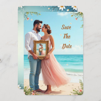 Vintage-Inspired Beach Save the Date