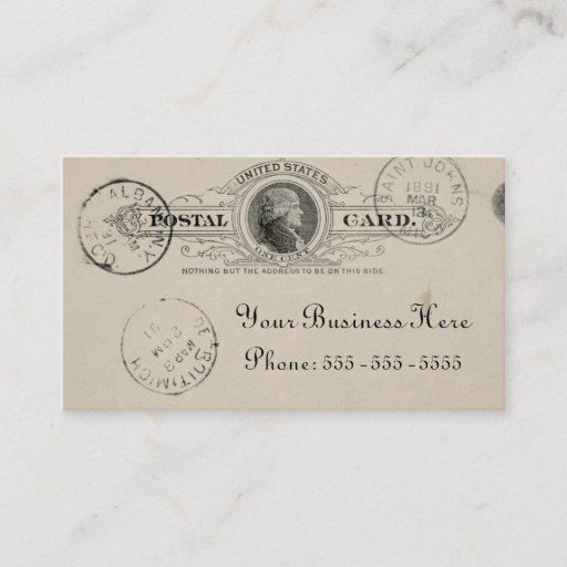 Customizable Vintage Postcard Business Card