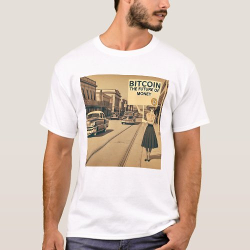 Vintage_inspired Bitcoin BTC crypto  T_Shirt