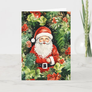 Vintage Inspired Blank Santa Claus Christmas Card