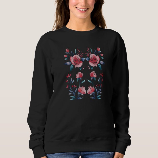 Vintage Inspired Botanical Flower Girl Mom Beautif Sweatshirt (Front)