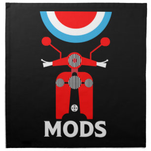 Vintage Inspired British Mods And Rockers Cloth Napkin