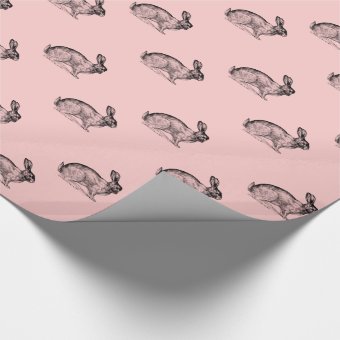 Vintage Inspired Bunny Rabbit Wrapping Paper | Zazzle