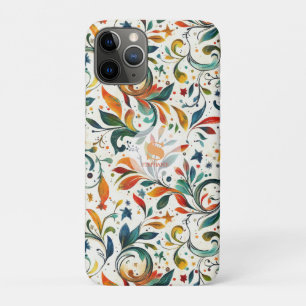 Vintage-Inspired Colorful Paisley Leaf Pattern iPhone 11 Pro Case