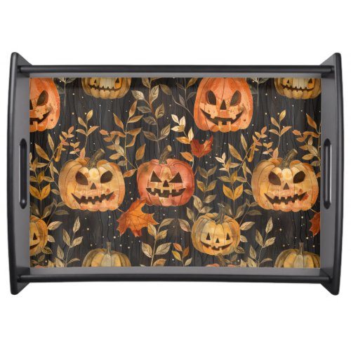 Vintage_Inspired Cute Halloween Pumpkins _ Rustic  Serving Tray