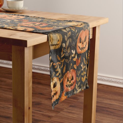Vintage_Inspired Cute Halloween Pumpkins _ Rustic  Short Table Runner