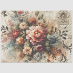 Vintage Inspired Decoupage Floral Tissue Paper