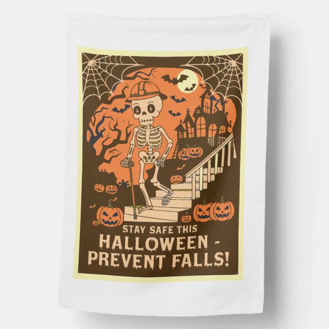 vintage-inspired design promoting fall prevention house flag (Front)