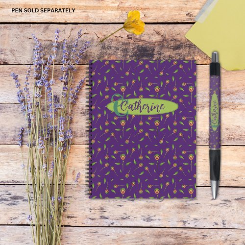 Vintage Inspired Elegant Purple Floral Notebook