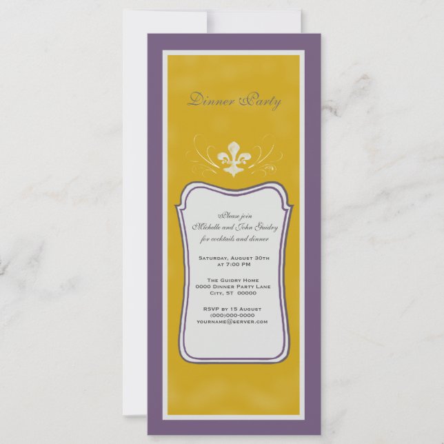 Vintage Inspired Fleur de Lis Party Invitation (Front)