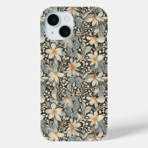 Vintage_Inspired Floral Fusion iPhone 15 Case