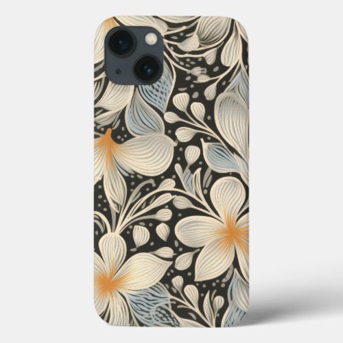 Vintage_Inspired Floral Fusion iPhone 13 Case
