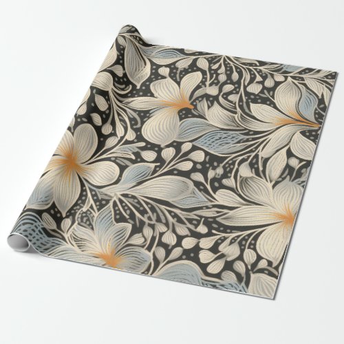 Vintage_Inspired Floral Fusion Wrapping Paper