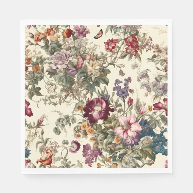 Vintage Inspired Floral  Napkins (Front)