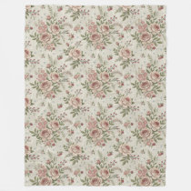 Vintage Inspired Floral Warm and Stylish Retreat Fleece Blanket