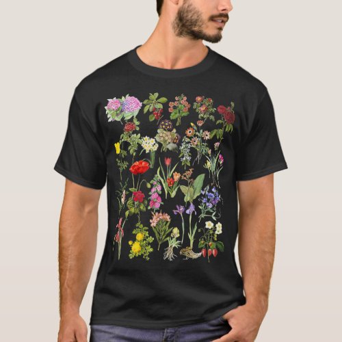 Vintage Inspired Flower Botanical Floral Plant Cha T_Shirt