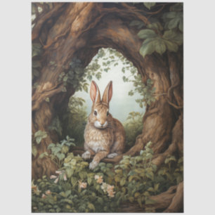 Vintage Inspired Forest Rabbit Decoupage  Tissue Paper