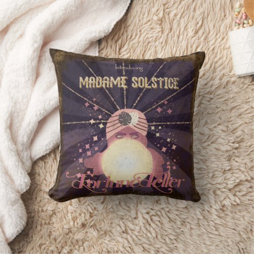 Vintage inspired fortune teller     throw pillow